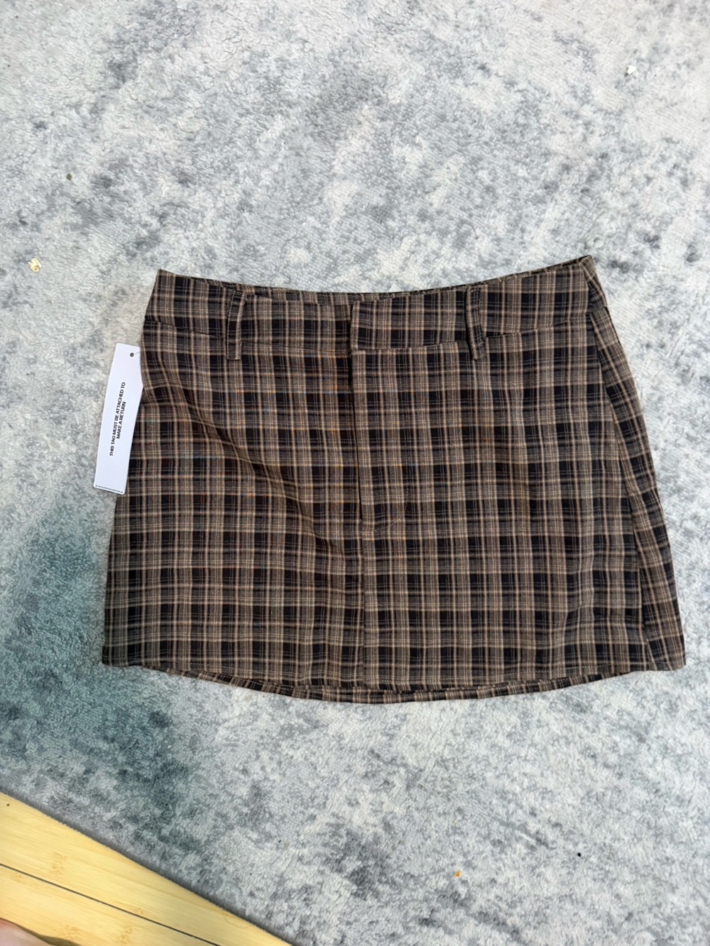 Princess Polly Brown Plaid Mini Skirt